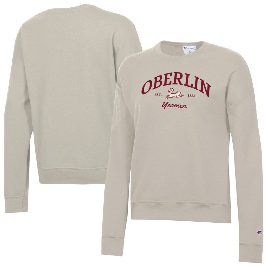  Oberlin Yeomen Champion Women's Powerblend Pullover Sweatshirt - Oatmeal